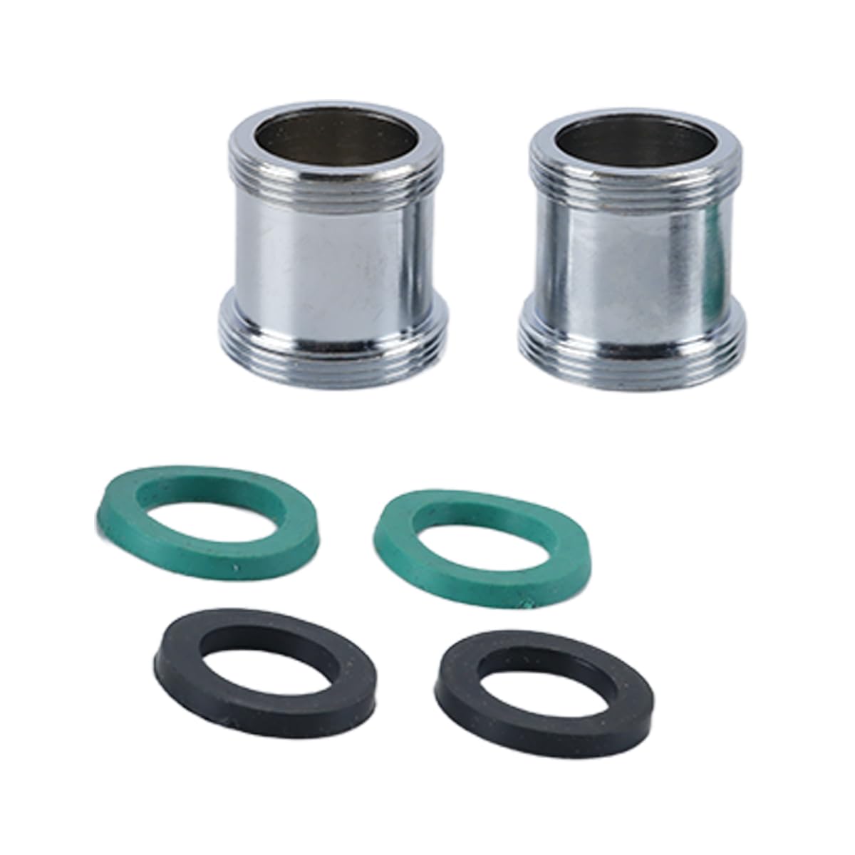Hoite 2 Pcs Faucet Adapter Kit Copper M22 to M24 Male Thread Tap Aerator Adapter Hose Converter for Garden Sink Chrome Plated Silver