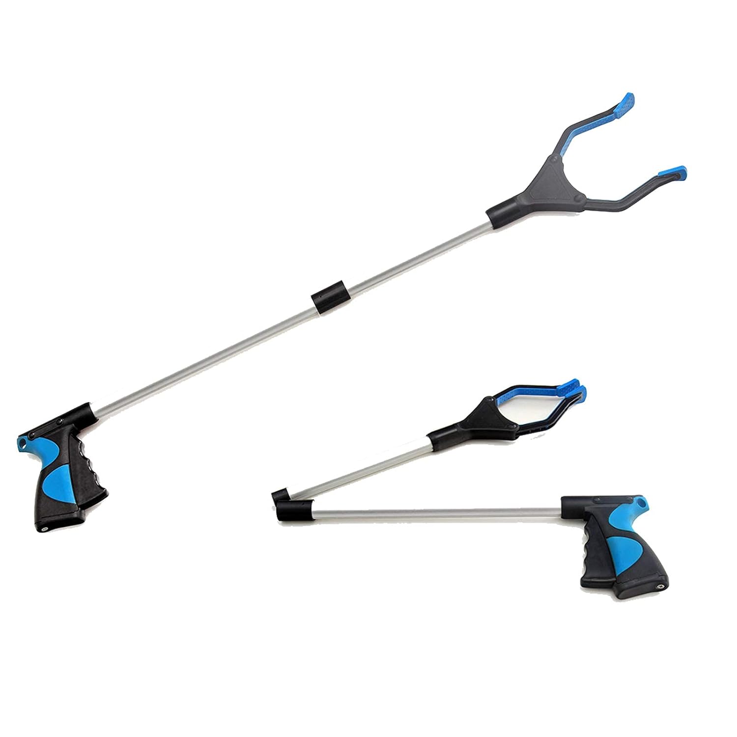 2 Pack-Grabber Reacher Tool, 32" Foldable Grabber Reacher for Elderly Aluminum Trash Folder Accessibility aid Garden Arm Extension Extender Gripper Tool