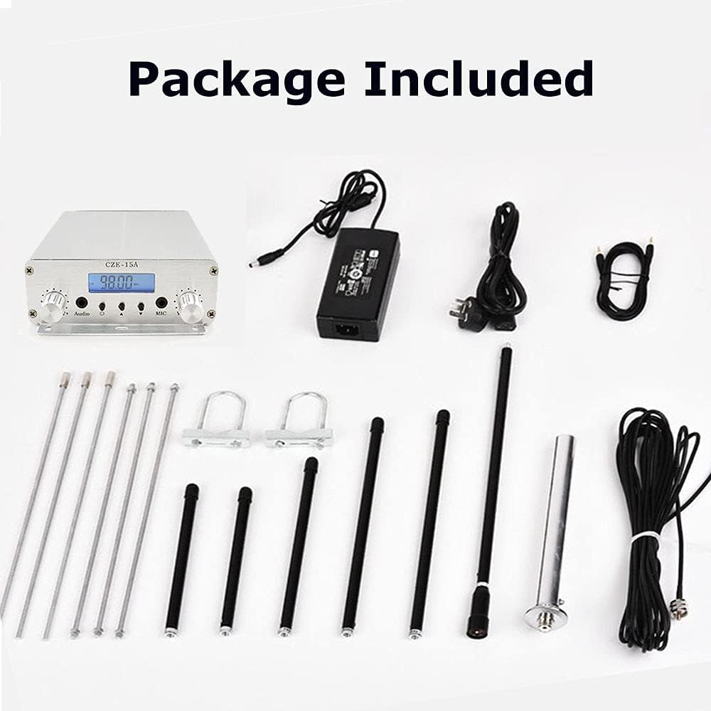 15watt FM Transmitter,15W FM Radio Broadcast Transmitter for Church,Long Range FM Radio Transmitter Stereo for Drive-in Movie,Church Parking Lot,Radio Station