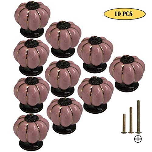 Atfung Tiradores de muebles de cerámica, Perilla del cajón de la vendimia, Gabinete maneja, Manija de los muebles, Tiradores para muebles tiradores, Diámetro: 40 cm, 10-pack