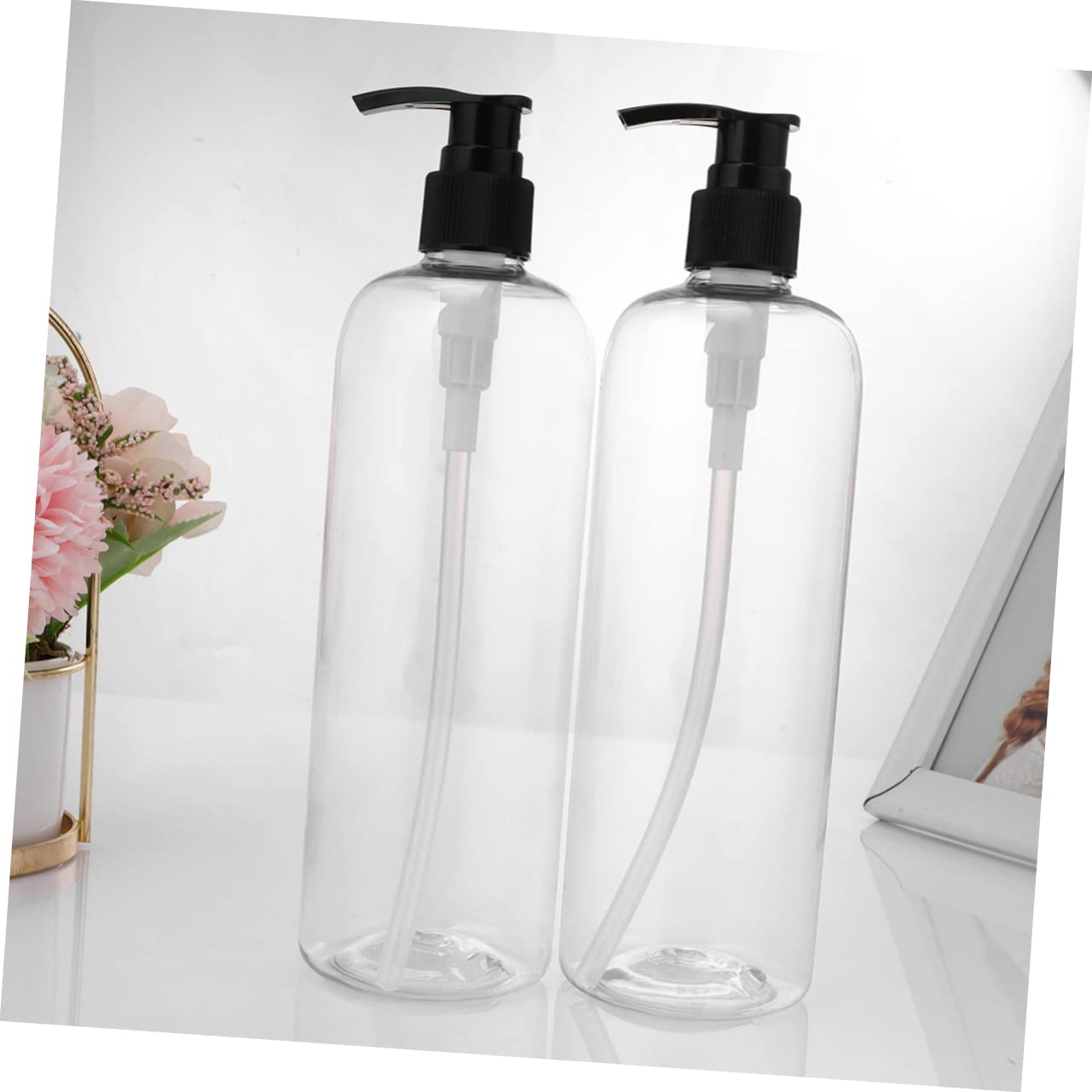 STOBAZA 2 Set 500 Ml Airless Pompa Bottiglia Set Emulsione Viaggio Ricaricabile Shampoo Bottiglia Nera Pompa A Prova Di Perdite Dispenser 4 Pezzi * 2