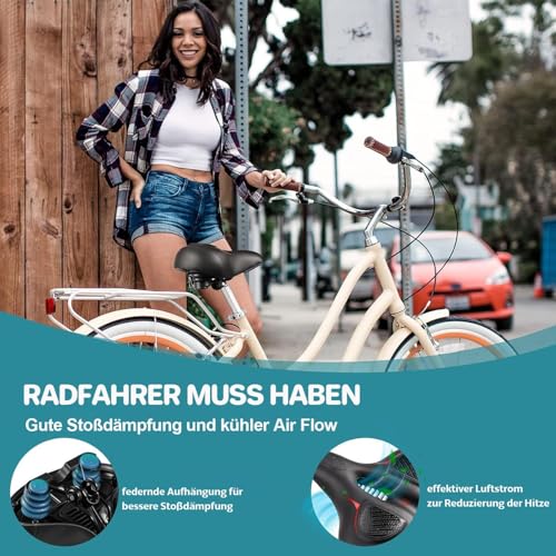 Fahrradsattel Bequemer, Gel Fahrradsitz Bequem Weich für Damen & Herren, Ergonomisch Fahrrad Sattel...