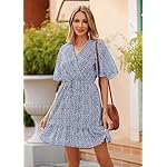 KIRUNDO-Womens-Casual-Short-Sleeve-V-Neck-Ruffle-Leopard-Print-High-Waist-Flowy-Mini-Dress-with-Belt