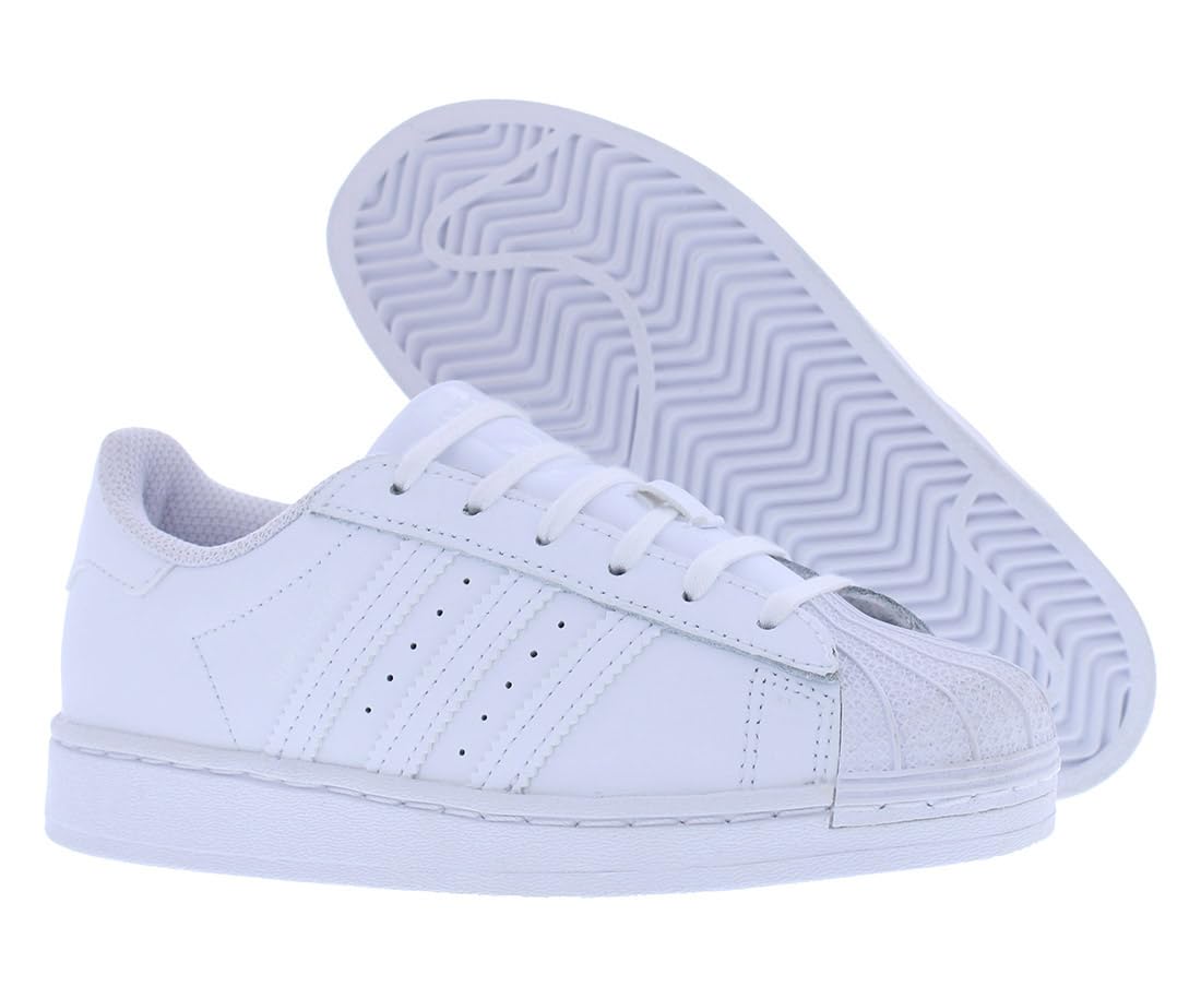 Adidas Superstar GS Boys Shoes Size 5.5, Color: White-White