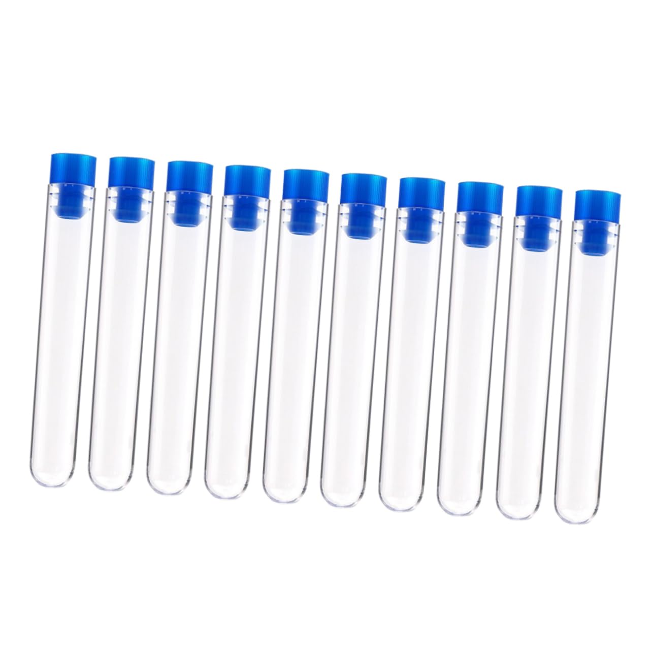 HAWILLOSCH 50pcs Plastic Test Tube Set with Lids Disposable Tubes for Science Class Home Lab Travel