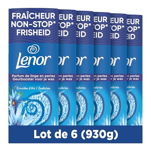 Lenor Parfum De Linge En Perles, Environ 78 lavages (155g x6), Parfum Envolée d'Air, Jusqu’à 12 Semaines De Fraîcheur Continue, Même Dans L’Armoire,...