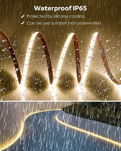 Tira LED exterior impermeable 16.4 ft blanco cálido 3000K miniatura 4