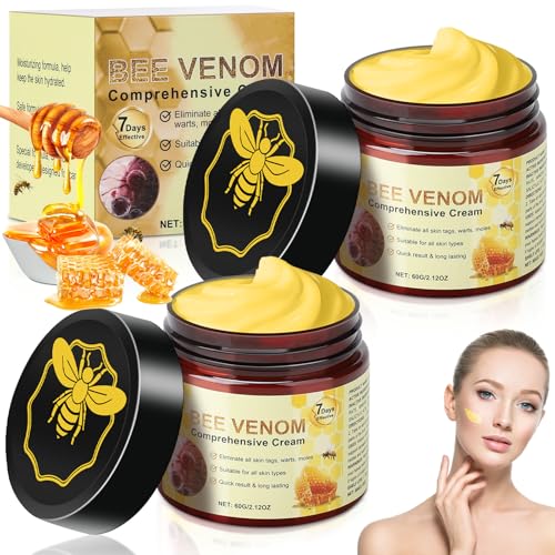 2 Stück Bienengift Komplettcreme,Bee Venom Bienengift,Bienengiftsalbe,Professionelle Bienengift Creme,Natürliche Feuchtigkeitspflege Mit Reiner Bienenessenz,Für Gesicht Und Körper,Alle Hauttypen,60G*2