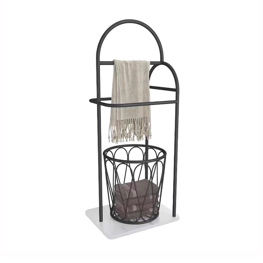 towel rail Bathroom Towel Rack Vertical Floor-standing Marble Dirty Clothes Basket(With basket)