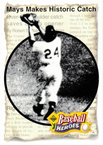 1993 Upper Deck Baseball Heroes 47 Willie Mays Makes Historic Catch Card