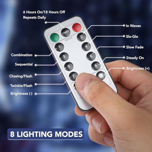 Maggift 200 Led Hanging Curtain String Lights Indoor Outdoor Waterproof, 6.5 X 9.8 Ft Usb Fairy Curtain Lights.8 Modes With Remote Control White thumb #5