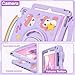 HianDier for iPad 5th/6th Generation Case, for iPad Air 1st/2nd Gen, for iPad Pro 9.7 Inch Case Kids Girls Cute Unicorn with Rainbow Handle Detachable Lanyard Shockproof Protective Cover-Purple