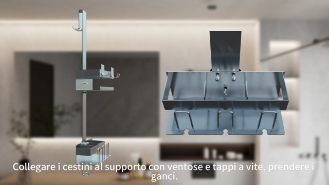 Mensola Doccia 2 Livelli Acciaio Inox - Portaoggetti Con Ganci Per Vetro Doccia, Senza Fori - Foto 7