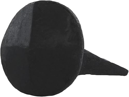 Juego de 6 clavos decorativos de hierro de pirámide redonda de 1 14 x 1 pulgada (aproximadamente), acabado de hierro negro natural