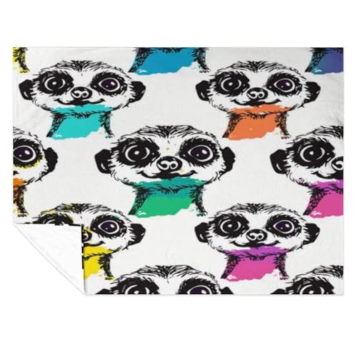 Couverture douillette suricate idée cadeau plaid flanelle doux