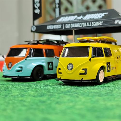 Image of LDARC 1:64 Scale Mini RC Sports Car 2.4Ghz Ideal for Racing Enthusiasts, Racing Remote Contrl Cars Model with RGB Lights Comes with DIY Interchangeable Body Case(Orange)