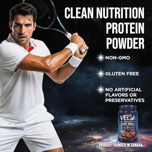 Vega Protein + Recovery, Chocolate – 30g Vegan Protein, Dairy & Gluten Free, Probiotics, NSF Certified, 837g (19 Servings) — view 7