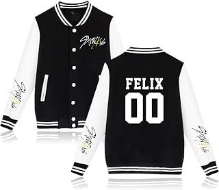 Baseball Jacket YELLOW WOOD Printed Sweatshirts Coat Streetwear Outwear Sweater Tops Hyunjin Felix Seungmin