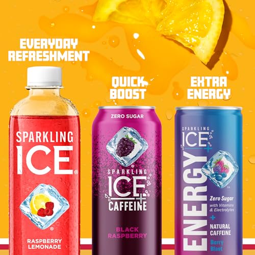 Image of Sparkling Ice, Raspberry Lemonade Sparkling Water, Zero Sugar Flavored Water, with Vitamins and Antioxidants, Low Calorie Beverage, 17 fl oz Bottles (Pack of 12)