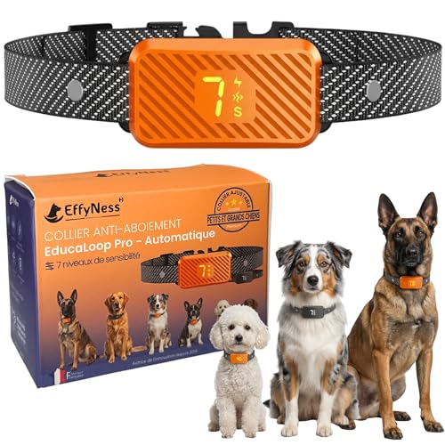 PRO : Collier Anti Aboiement Chien - Nouveau 2026 : résultat STOP immédiat - Automatique - Réglable - 3 modes/7 niveaux - Rechargeable - Sans douleur - Petits Gros...