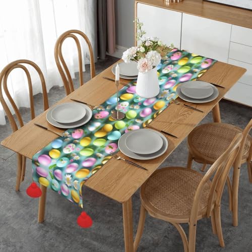 Chemin de table imprimé de Pâques au design champêtre pour décoration de table - 2