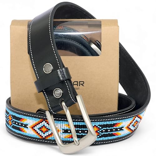 Handmade Beaded Gift Leather Belt For Men & Women, Cowboy Western Leather Belt.3