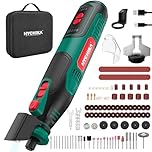 HYCHIKA Cordless Rotary Tool 8V 2.0Ah Larger Battery, 5-Speed 30000RPM Max,145Pcs Accessories Kit Chainsaw Sharpener and LED Work Light, for Detail Sanding Polishing Cutting Drilling DIY Engraving