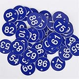 100 etiquetas de plástico coloridas redondas con números secuenciales Para Hotel(Blue)