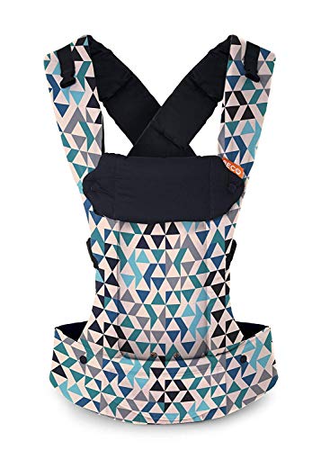 Portabebés Beco Gemini - Portabebés Simple y Estilizado Ajustable en todas las posiciones para bebés infantes y niños de 7 a 35 libras con ergonomía certificada (Geo Teal Blue)