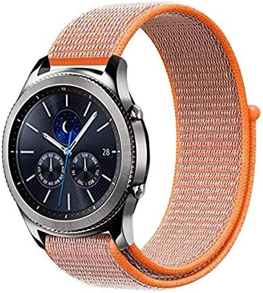 PhoneTasticPHONETASTIC® 20mm Watch Nylon Strap for Samsung Galaxy Watch/Active 2/Gear S2 /Gear Sport/42mm/40mm/44mm Soft Sports Nylon Strap Loop Bands Also for Smart Watch with 20mm Lugs-Spicy Orange