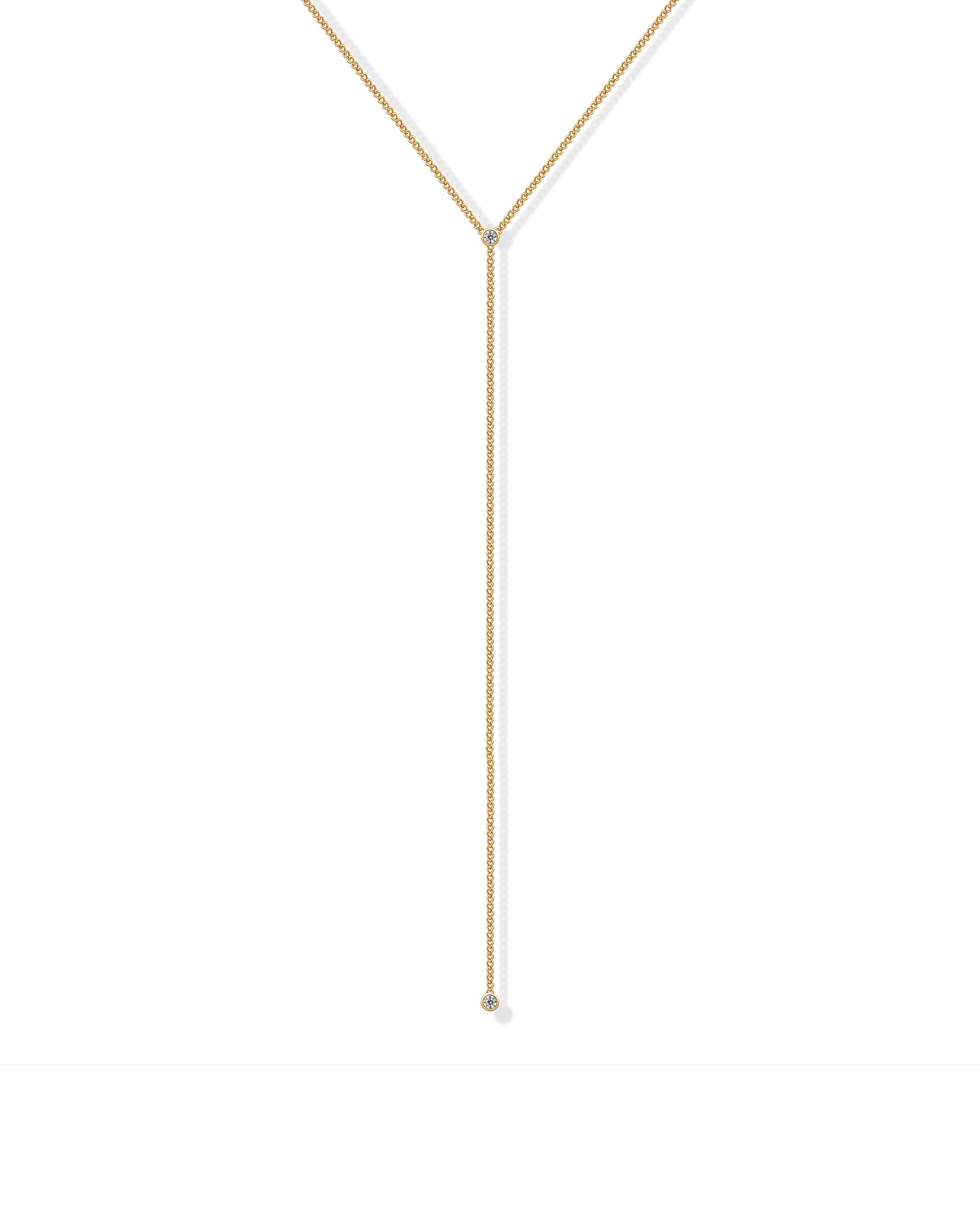 PAVOI 14K Gold Plated Drop Lariat Chain for Women - Gold Cubic Zirconia Long Necklace - Station Star Layered Beaded Y Necklace