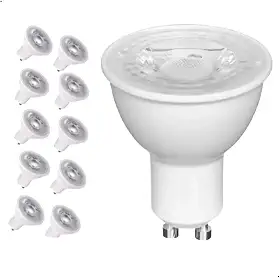 Kit 10 Lâmpadas LED Dicroica GU10 5W, Spot MR16, Bivolt, Luz Branco Frio
