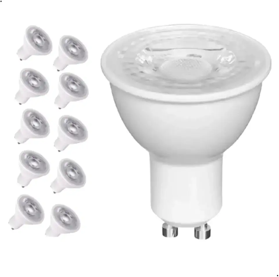 Kit 10 Lâmpadas LED Dicroica GU10 5W, Spot MR16, Bivolt, Luz Branco Frio