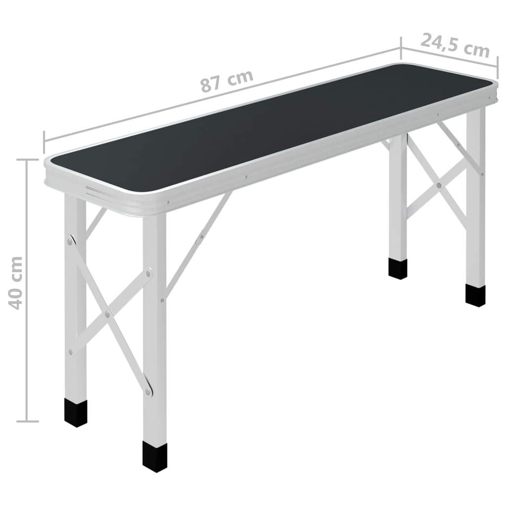 campingtisch bank set Tidyard Klappbar mit 2 Sitzbänken Gartenbank Sitzgruppe Koffertisch Gartentisch Klapptisch Picknicktisch Aluminium Grau Garten Tisch-Größe:110x110 cm Held Desert II | YGroup_flatbed