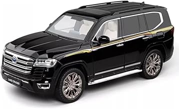 CLUBX Toyota Land Cruiser SUV | 1:24 Scale | Big Size Diecast Model Metal Pull Back Toy car for Kids with Openable Doors & Light, Music Toy Vehicle for Kids (Toyota Land Cruiser)
