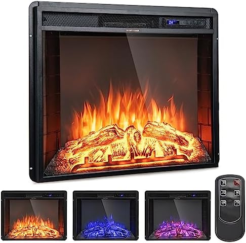Amazon.com: Tangkula Recessed Electric Fireplace, 26 Inch Fireplace with  Adjustable Flame Brightness, LED Screen u0026 Remote Control with Timer,  Overheating Protection, 750W/1500W Fireplace Heater : Home u0026 Kitchen