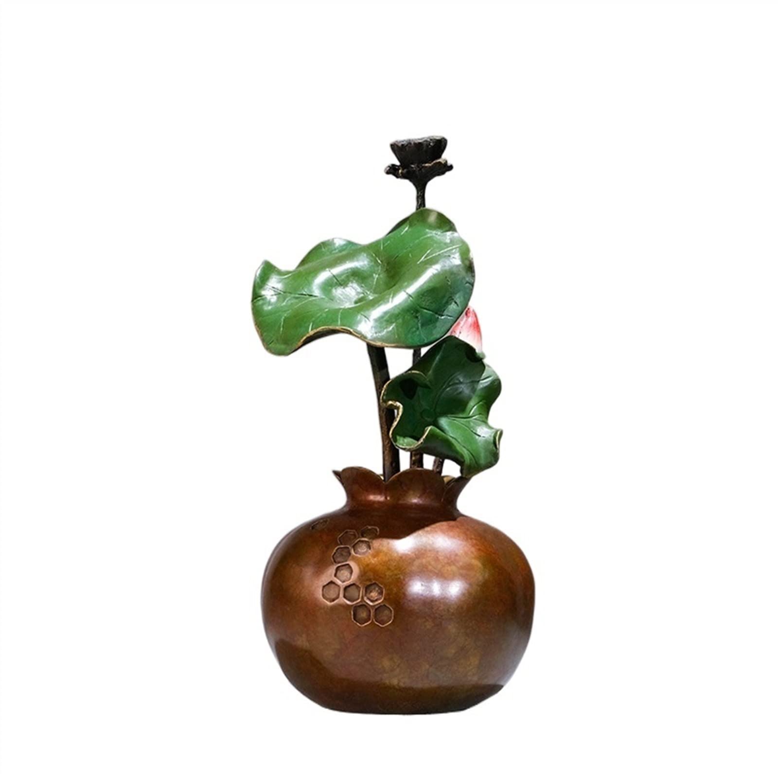 hongchenke34 Copper statue Brass Flower Art Entryway Ornaments Creative Chinese Home Accessories Copper Crafts