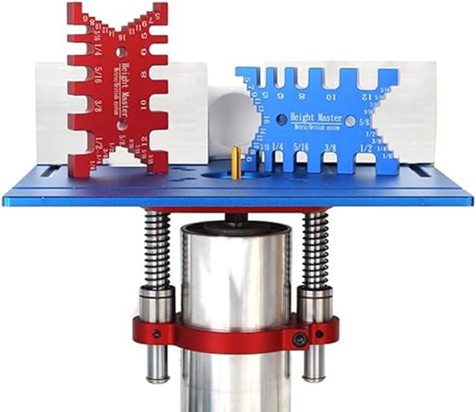High Precision Aluminum Dovetail Jig, Dovetail Caliper, Metric and Imperial Gauge Measuring, Tenon Caliper Woodworking Measuring Tool (2PCS, Red)