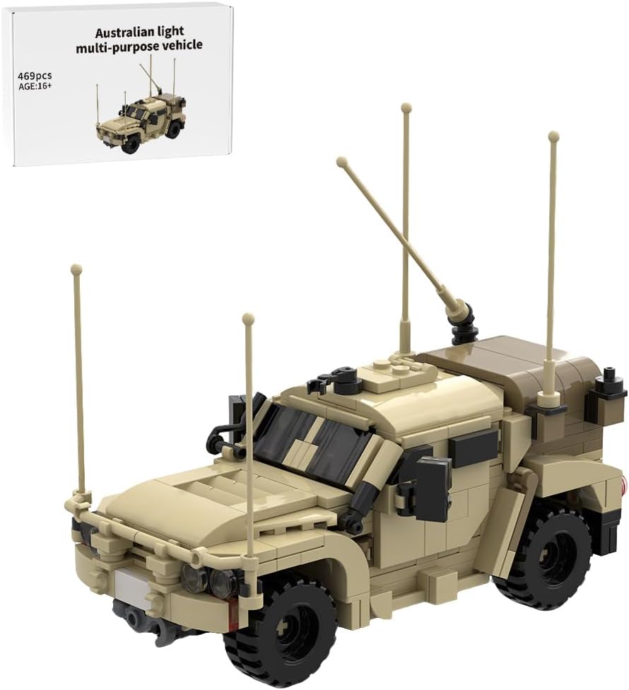 French Armored Personnel Carrier Building Blocks Set, MOC Camouflage Tactical Vehicle Model with Six-Wheel Chassis & Roof Module, Desktop Display for Collectors & Model Builders (589PCS)