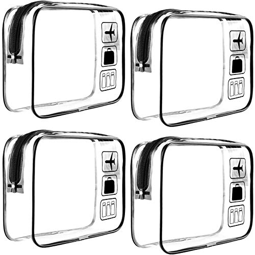 AMMAX 4pcs TSA Approved Travel Toiletry Bag with Zipper Travel Luggage Pouch Carry