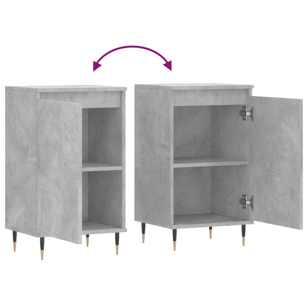 vidaXL Buffets 2 pcs, Armoires Latérales avec Porte et 2 Compartiments, Meubles de Rangement avec Pieds Salle de Séjour, Moderne, Gris Béton Bois d'Ingénierie
