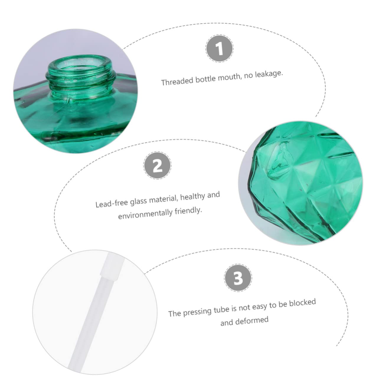 TOPBATHY Set 2 Bottiglie Vuote in Vetro 330ml Con Pompa Argento Bottiglia Sub Per Shampoo e Lozione Bottiglia Pressata Con Motivo a Diamante Per Uso Bagno e Cosmetici