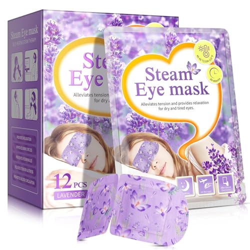 Máscara De Calor Para : Paquete De 12 Máscara De Vapor Para El Cuidado De Cómoda De 14,5 Cm, Accesorios Para La Relajación De, Reposaojos De Material Transpirable, Cucontacto Con El Oxígeno. Calma E