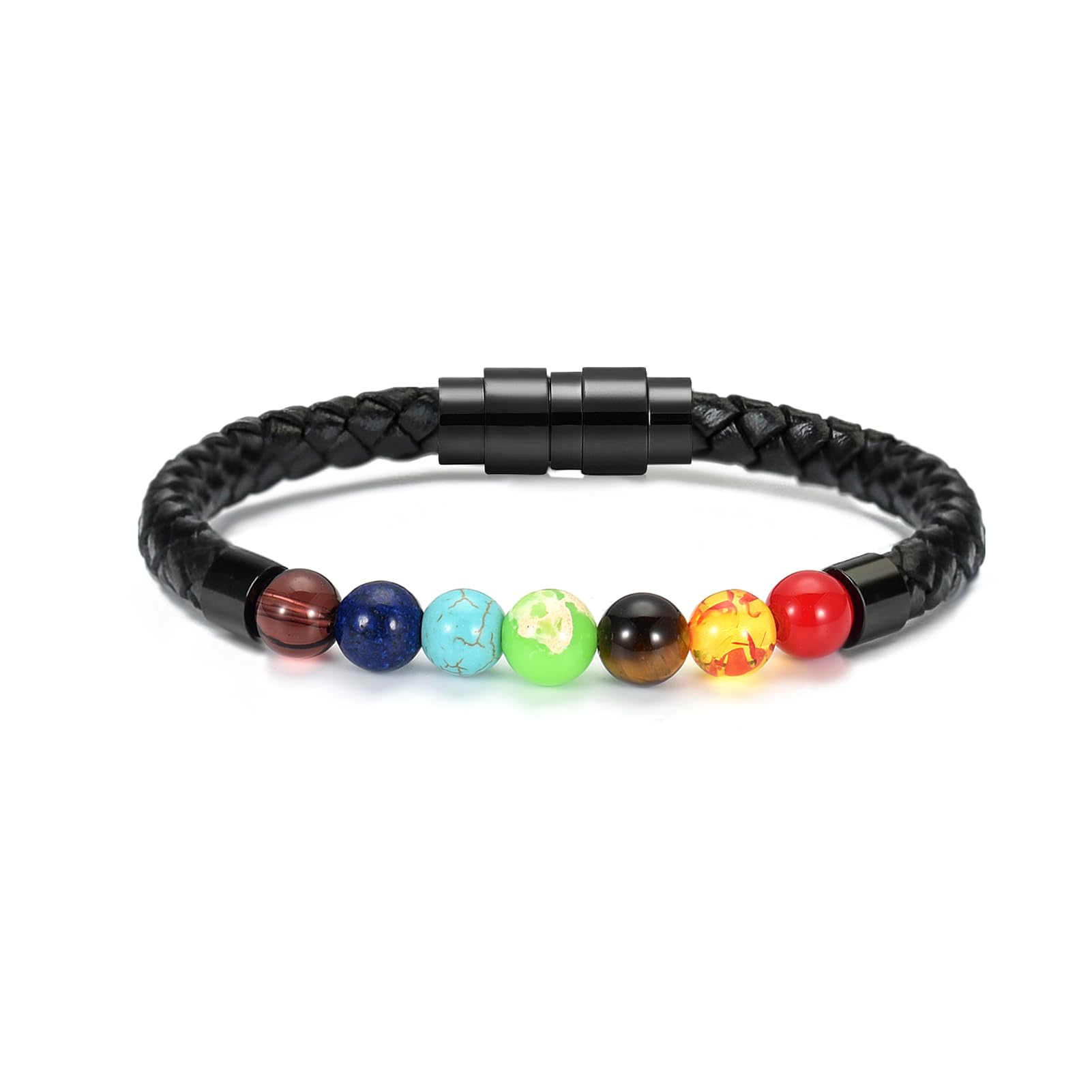 Leather Cremation Memorial Urn Bracelet Lava Stone 316L Stainless Steel Cremation Bangle Keepsake Urn Bracelet for Ashes