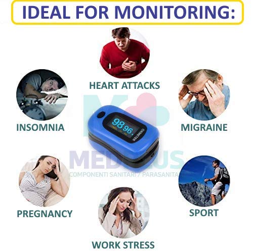 Oxímetro profesional de dedo (pilas incluidas) | BATTITO CARDIÁN, FRECUENCIA MUÑECA , INDICE PERFUUSIÓN OSIGENACIÓN - imagen 5