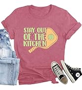 Funny Pickleball Shirt For Women - 'Stay Out Of The Kitchen' Printed Tee