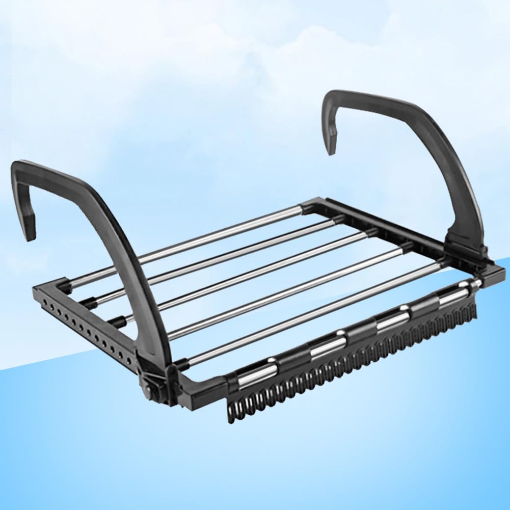 ADERTOS Stendino da termosifone, 40x32cm Stendibiancheria da Balcone Estensibile Stendibiancheria da Appendere al Balcone pieghevole Stendino da Balconi e Termosifone in Acciaio Inox