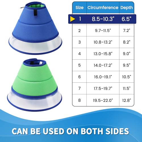 Soft Dog Cone Collar for Dogs After Surgery, Buster Collars for Dogs and Cats, E-Collars for Pets, Adjustable Dog Recovery Collar for Pets, Protective Head Cone for Dog Prevent Licking (Blue, Size 1) - Image 6