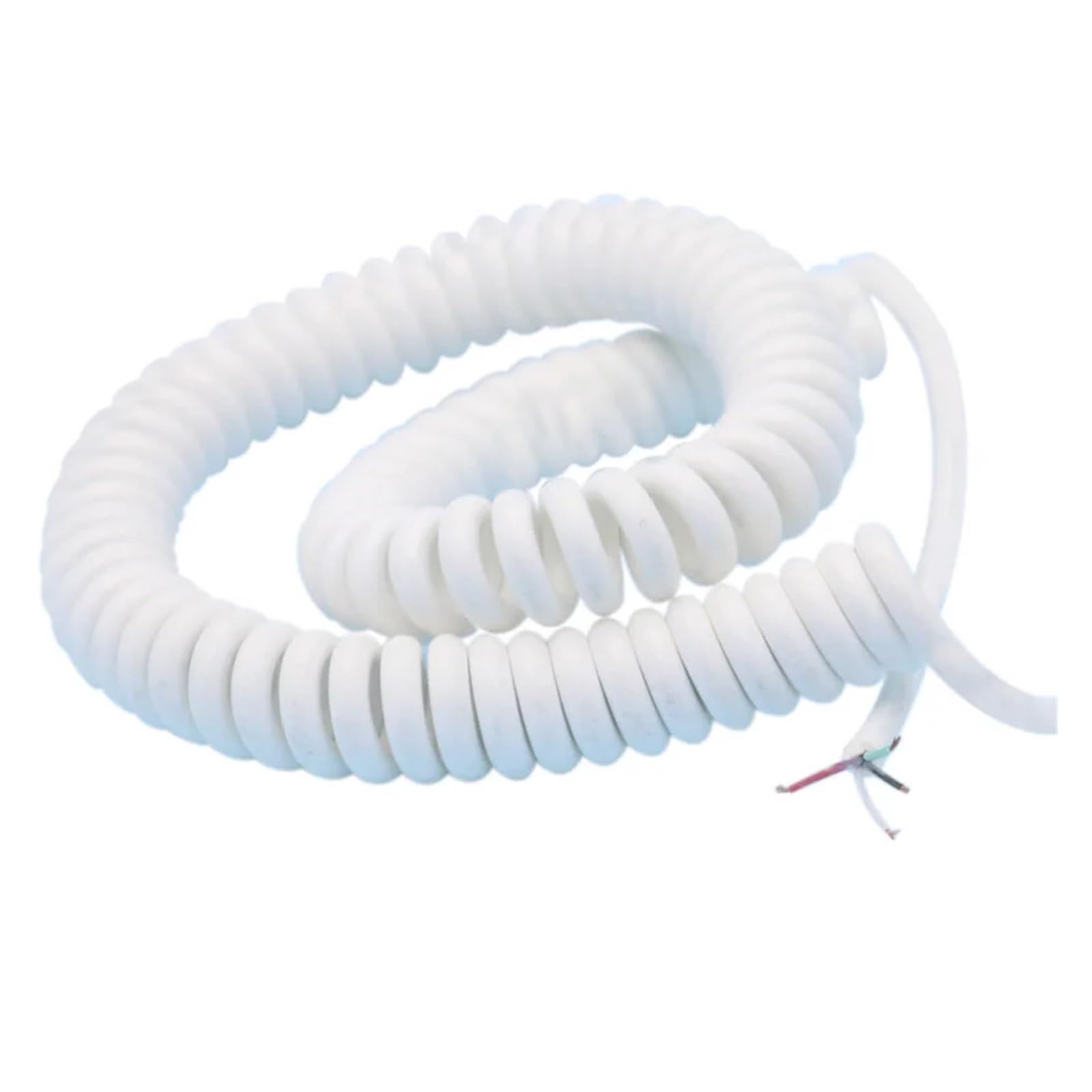 Cable retráctil elástico de 4 núcleos en PU blanco que elimina enredos en tus conexiones 7