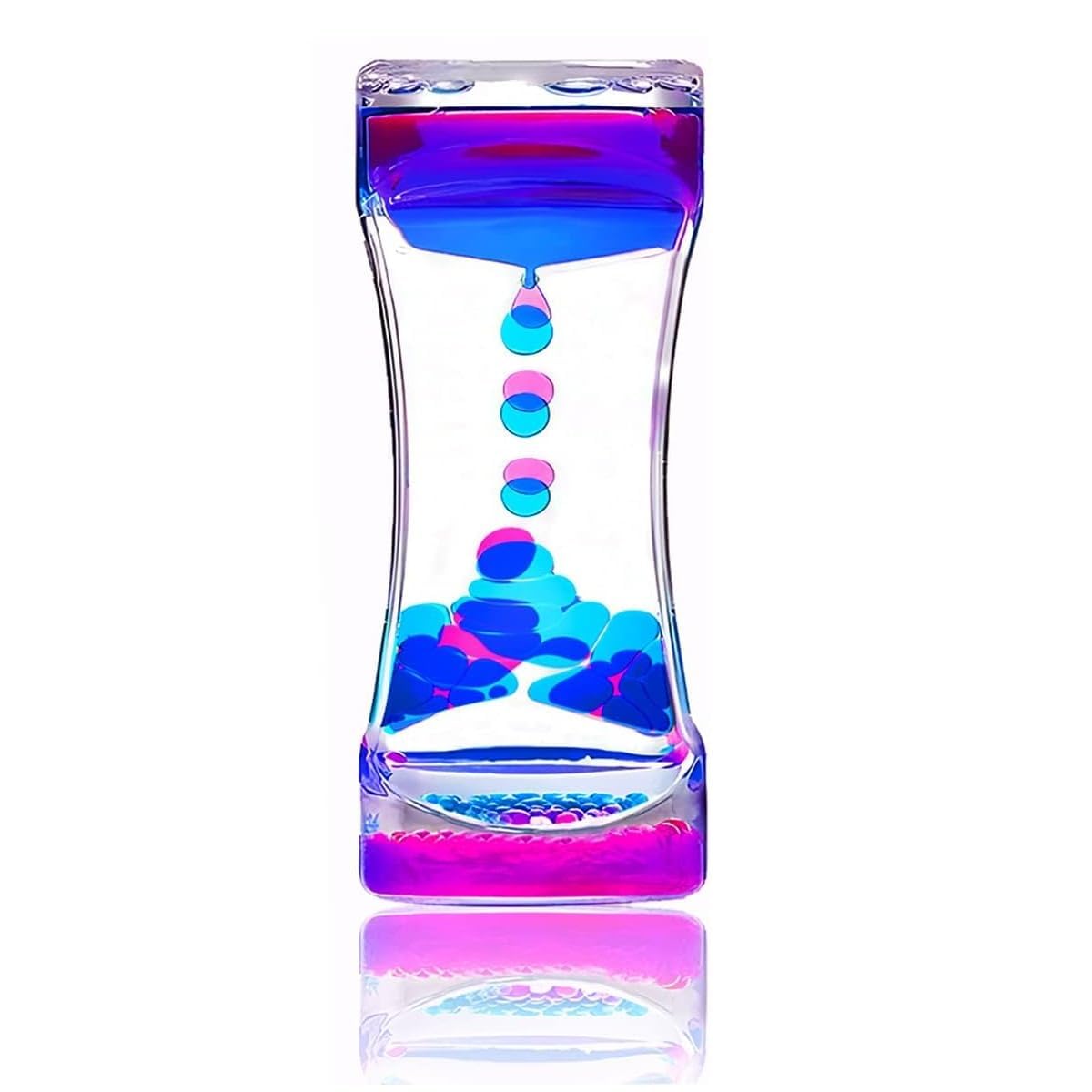 Hourglass Liquid Motion Bubbler Timer, Colorful Oil Drop Water Timers for Children Activity, Calm Relaxing Stress Relief, Autism Desk Toys and Home Ornament Showpieces (Mixcolor, Pack of 1)